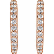 14K Lab-Grown Diamond Hoop Earrings 1/3 CTW and 1/2 CTW