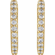 14K Lab-Grown Diamond Hoop Earrings 1/3 CTW and 1/2 CTW