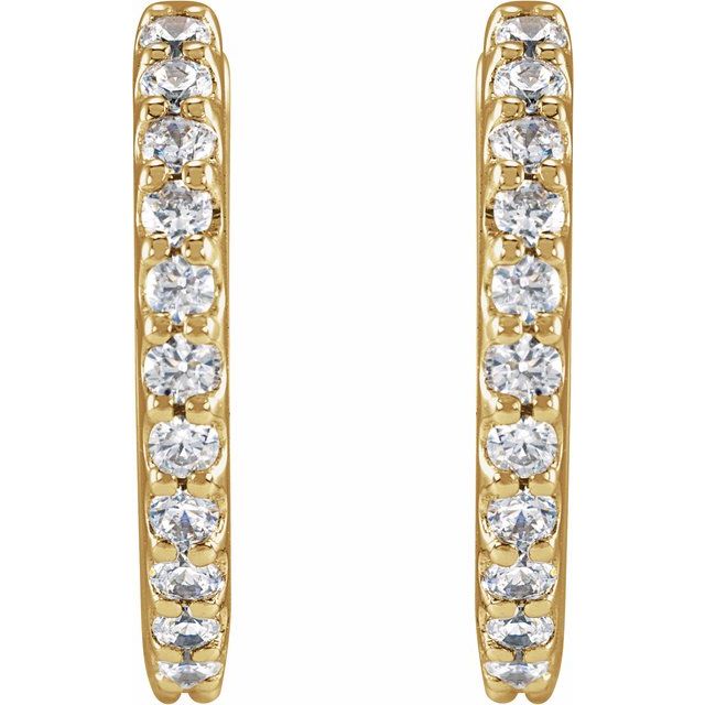 14K Lab-Grown Diamond Hoop Earrings 1/3 CTW and 1/2 CTW