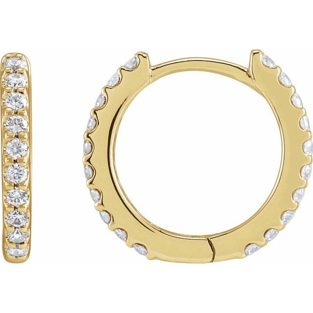 14K Lab-Grown Diamond Hoop Earrings 1/3 CTW and 1/2 CTW