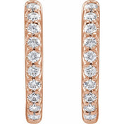 14K Lab-Grown Diamond Hoop Earrings 1/3 CTW and 1/2 CTW