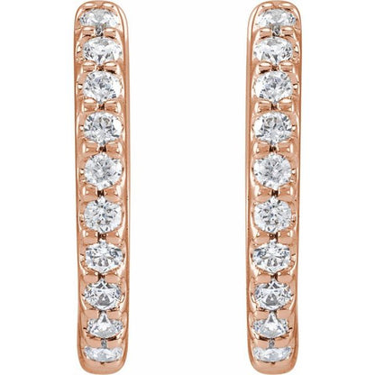 14K Lab-Grown Diamond Hoop Earrings 1/3 CTW and 1/2 CTW