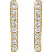 14K Lab-Grown Diamond Hoop Earrings 1/3 CTW and 1/2 CTW