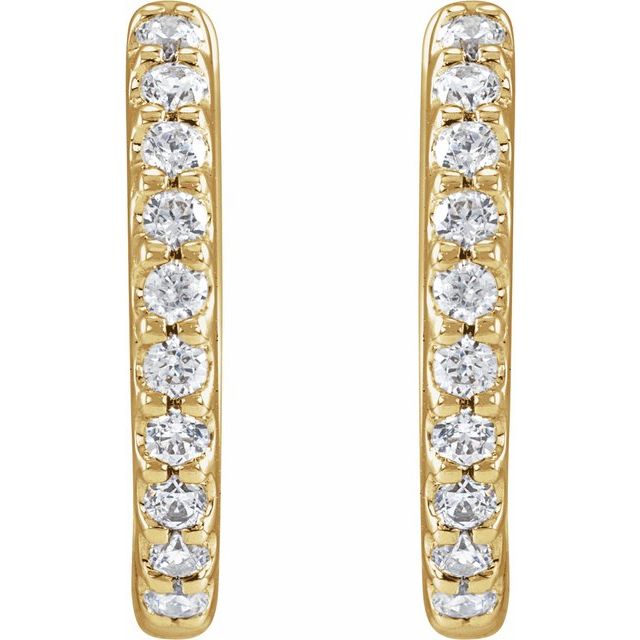 14K Lab-Grown Diamond Hoop Earrings 1/3 CTW and 1/2 CTW