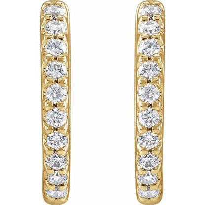 14K Lab-Grown Diamond Hoop Earrings 1/3 CTW and 1/2 CTW