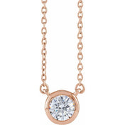 14K Lab-Grown Diamond Adjustable 16-18" Necklace with 1 CTW and 1/2 CTW Options