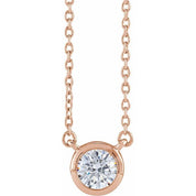 14K Lab-Grown Diamond Adjustable 16-18" Necklace with 1 CTW and 1/2 CTW Options