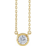 14K Lab-Grown Diamond Adjustable 16-18" Necklace with 1 CTW and 1/2 CTW Options