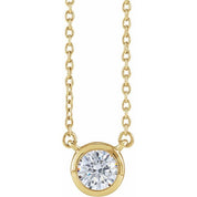 14K Lab-Grown Diamond Adjustable 16-18" Necklace with 1 CTW and 1/2 CTW Options