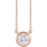 14K Lab-Grown Diamond Adjustable 16-18" Necklace with 1 CTW and 1/2 CTW Options