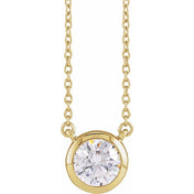 14K Lab-Grown Diamond Adjustable 16-18" Necklace with 1 CTW and 1/2 CTW Options