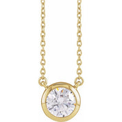 14K Lab-Grown Diamond Adjustable 16-18" Necklace with 1 CTW and 1/2 CTW Options