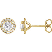 14K Yellow 1 CTW Lab-Grown Diamond Stud Earrings