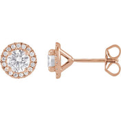 14K Rose 1 CTW Lab-Grown Diamond Stud Earrings