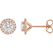 14K Rose 1 CTW Lab-Grown Diamond Stud Earrings