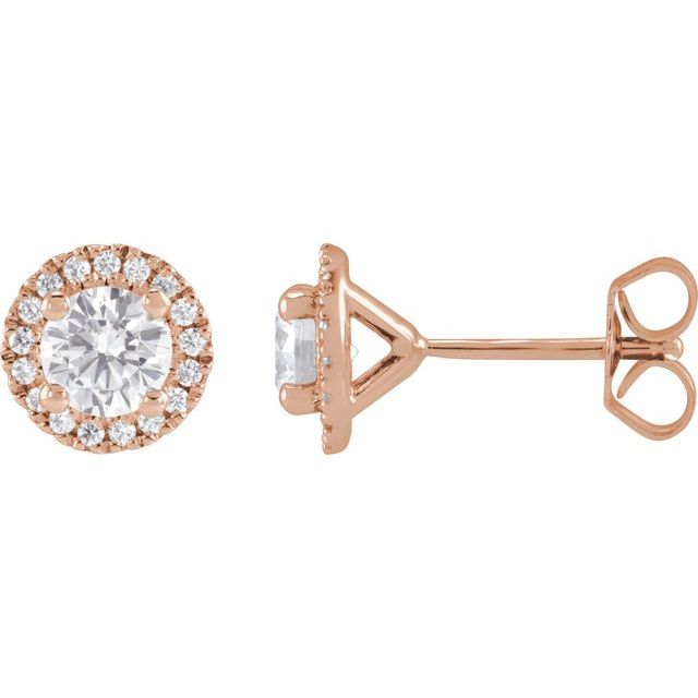 14K Rose 1 CTW Lab-Grown Diamond Stud Earrings