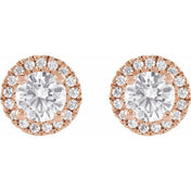 14K Rose 1 CTW Lab-Grown Diamond Stud Earrings