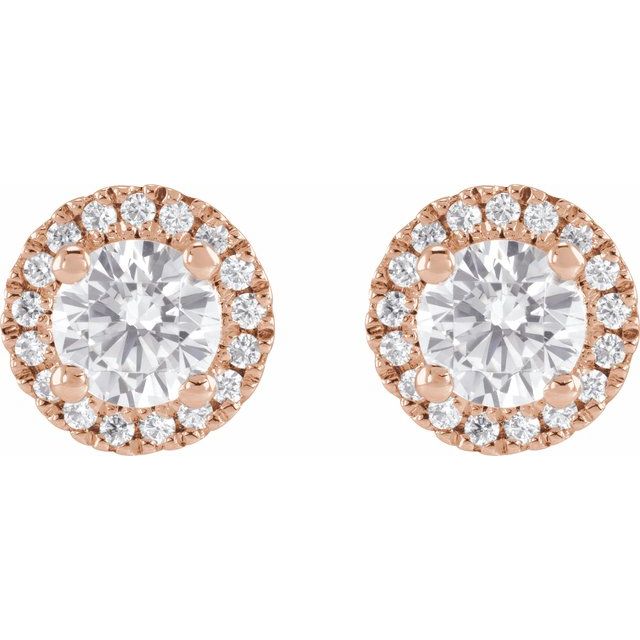 14K Rose 1 CTW Lab-Grown Diamond Stud Earrings