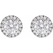 14K White 1 CTW Lab-Grown Diamond Stud Earrings