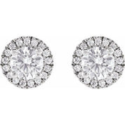 14K White 1 CTW Lab-Grown Diamond Stud Earrings
