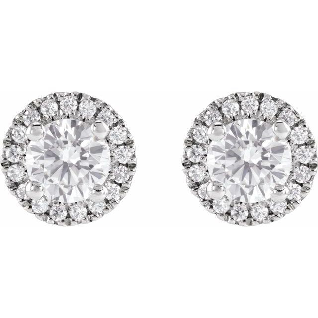 14K White 1 CTW Lab-Grown Diamond Stud Earrings