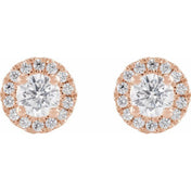 14K Rose 1/2 CTW Lab-Grown Diamond Stud Earrings