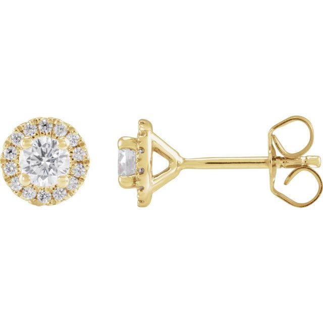 14K Yellow 1/2 CTW Lab-Grown Diamond Stud Earrings