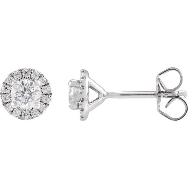 14K White 1/2 CTW Lab-Grown Diamond Stud Earrings