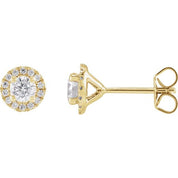 14K Yellow 3/4 CTW Lab-Grown Diamond Stud Earrings