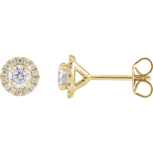 14K Yellow 3/4 CTW Lab-Grown Diamond Stud Earrings