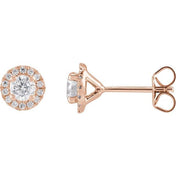 14K Rose 3/4 CTW Lab-Grown Diamond Stud Earrings