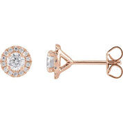 14K Rose 3/4 CTW Lab-Grown Diamond Stud Earrings