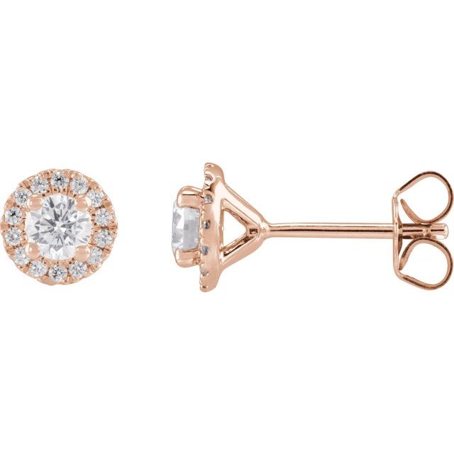 14K Rose 3/4 CTW Lab-Grown Diamond Stud Earrings