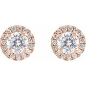 14K Rose 3/4 CTW Lab-Grown Diamond Stud Earrings