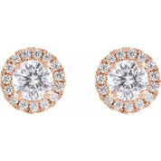 14K Rose 3/4 CTW Lab-Grown Diamond Stud Earrings
