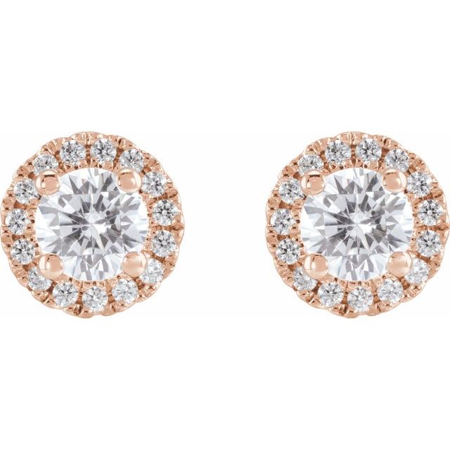 14K Rose 3/4 CTW Lab-Grown Diamond Stud Earrings