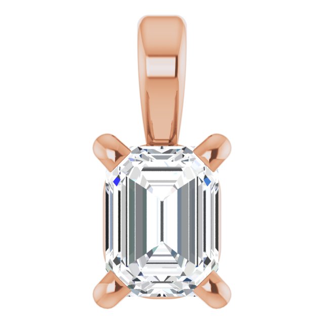 14K Rose 1/4 CT Lab-Grown Diamond Pendant