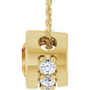 14K Yellow Natural Citrine & .07 CTW Natural Diamond 18" Necklace