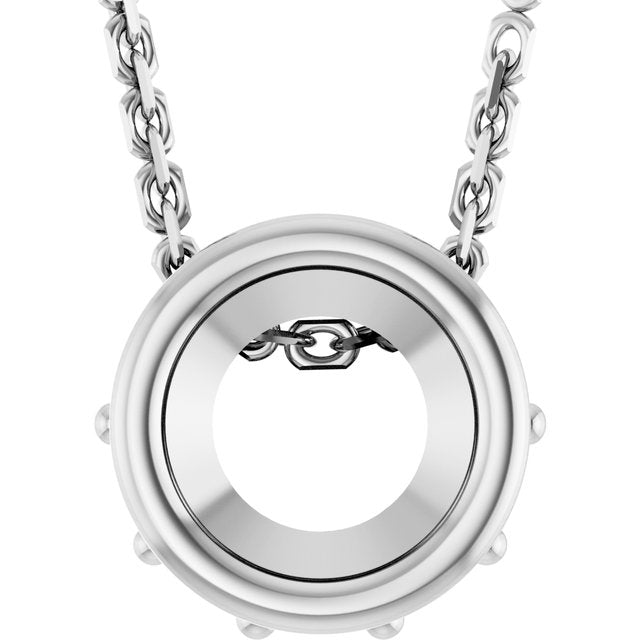 14K White 4 mm Round .07 CTW Natural Diamond 18" Necklace