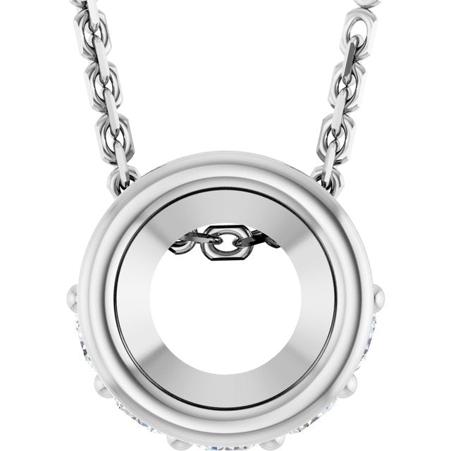 14K White 4 mm Round .07 CTW Natural Diamond 18" Necklace