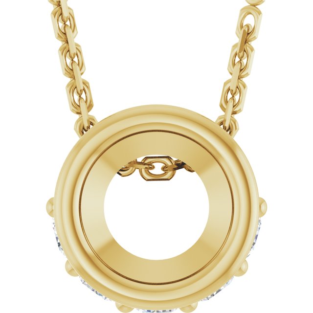 14K Yellow 4 mm Round .07 CTW Natural Diamond 18" Necklace
