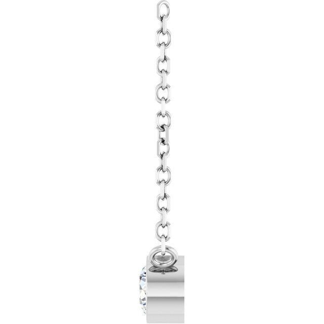 Sterling Silver 1/6 CT Natural Diamond 16-18" Necklace
