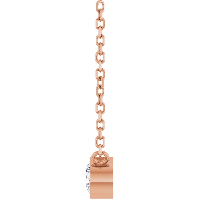 14K Rose 1/6 CT Natural Diamond 16-18" Necklace