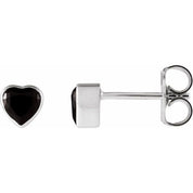 Sterling Silver Natural Black Onyx Stud Earrings