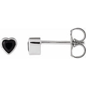 Sterling Silver Natural Black Onyx Stud Earrings