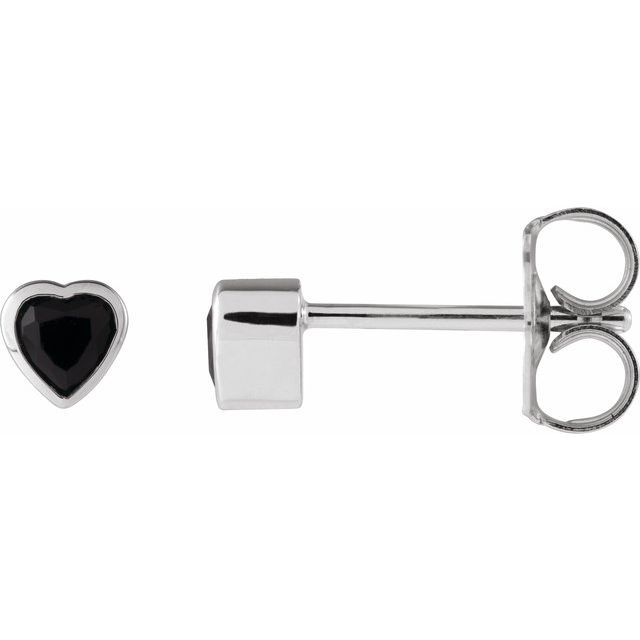 Sterling Silver Natural Black Onyx Stud Earrings