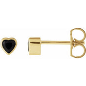 14K Yellow Natural Black Onyx Stud Earrings