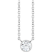 Platinum 1/5 CT Natural Diamond 16-18" Necklace