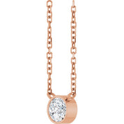 14K Rose 1/5 CT Natural Diamond 16-18" Necklace