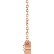 14K Rose 1/5 CT Natural Diamond 16-18" Necklace